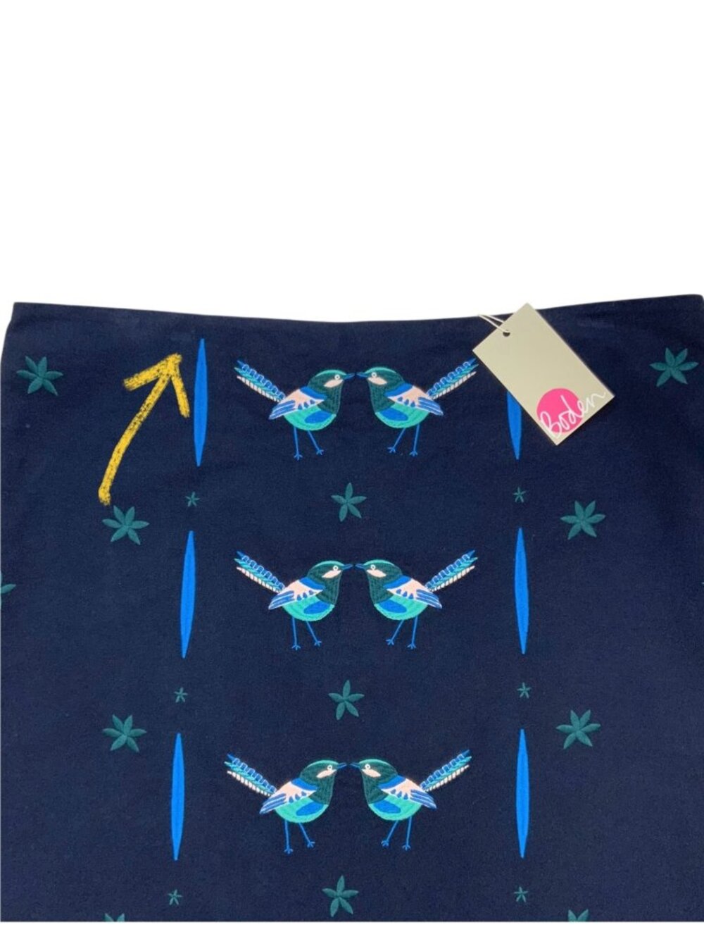 Boden Tilda Embroidered Skirt 14 Blue Bird Design - Picture 8 of 12